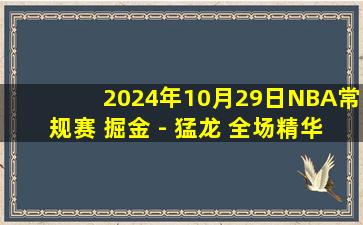 2024年10月29日NBA常规赛 掘金 - 猛龙 全场精华回放